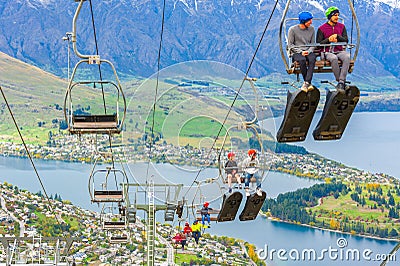 LUGE RIDE IN QUEENSTOWN. Editorial Stock Photo